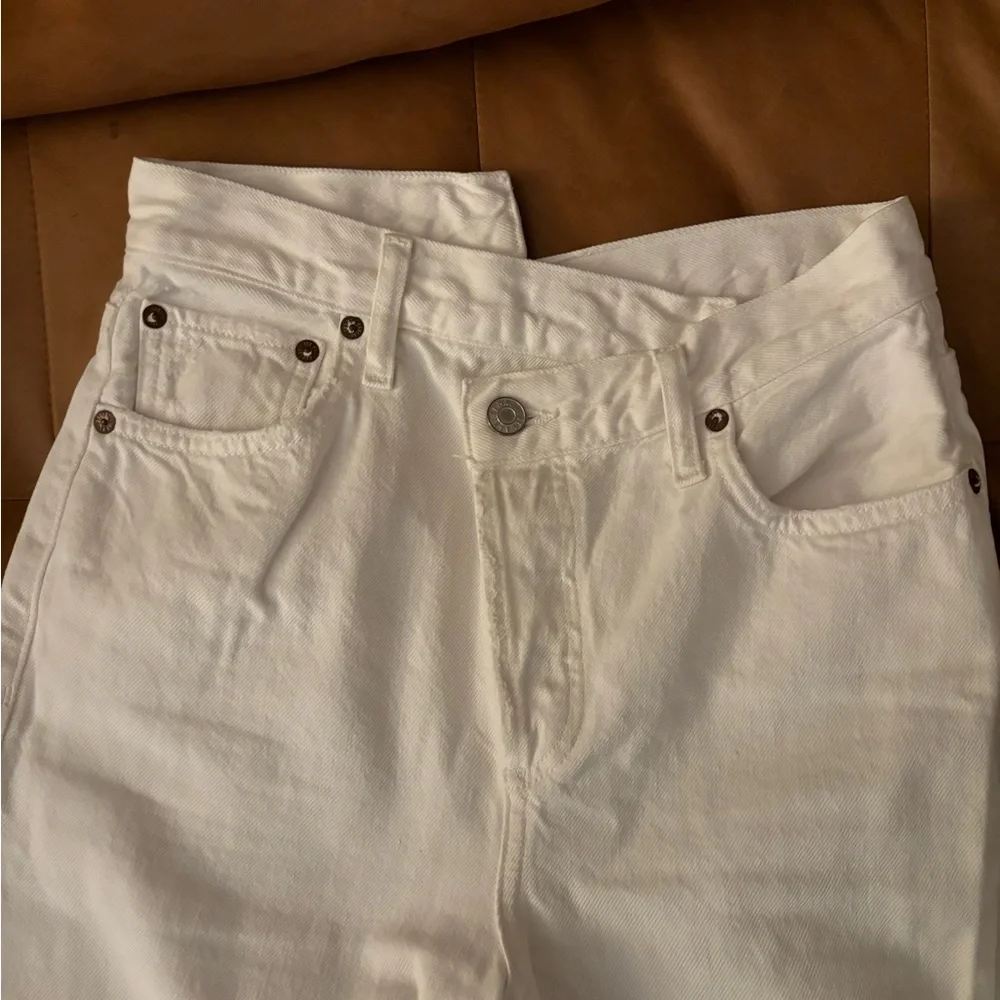 AGOLDE - high rise cross cross white denim jeans (Size 24) - Picture 6 of 6